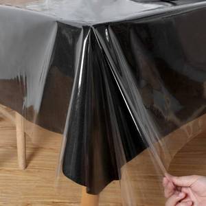 lot 895 image: Obstal Clear Plastic Tablecloth 54 x 108 Inch, 100% Waterproof Oil-Proof Spill-Proof Vinyl PVC Table Cloth, Wipeable Rectangle Tablecloth Protector for Dining Table, Outdoor and Indoor Uses, Clear - Retail $18