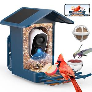 lot 905 image: PeckCam� Bird Feeder with Camera Solar Powered, AI Identify & Auto Capture, 2K HD Live Video Smart Bird Feeder Camera Instant Notifications in Backyard, Gift for Bird Lovers - Retail $88