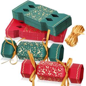 lot 928 image: 50 Packs Christmas Cracker Kit No Snap Xmas Party Table Favors Snowflake Reindeer DIY Christmas Party Cracker Candy Boxes for Holiday Dinner Decoration Gift (Snowflake) - Retail $20