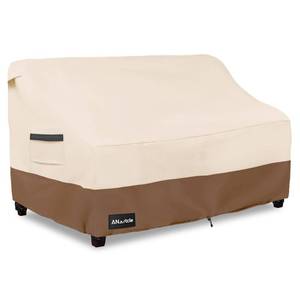 lot 936 image: ANartcle 2-Seater Patio Loveseat Cover,58W x 32.5D x 31H Inches Outdoor Couch Cover,100% Waterproof Heavy Duty Patio Sofa Covers,Patio Furniture Covers,Beige&Brown - Retail $33
