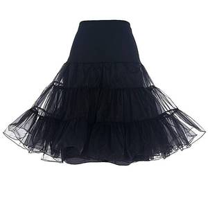 lot 937 image: DRESSTELLS 50s Petticoat Skirt, Women Vintage Tutu Underskirt,Rockabilly Audrey Hepburn Midi Crinoline, Puffy Retro Tulle Half Slips Black M - Retail $24