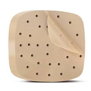 lot 944 image: Air Fryer Parchment Paper Liners 200PCS 8.5 inch Square Perforated parchment paper for Air Fryer, Premium Bamboo Steamer Liner for Air Fryers Baking Cooking Oven - Retail $7