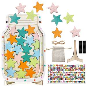 lot 947 image: MISSING STAND 12 StarsPisngek Magnetic Reward Jar for Kids �� Star Jar Reward System, Behavior Classroom Incentive Jar with Fun Star Chart, Suitable for Teachers Parents (Mason Jar with Stars, Kids Motivational Tool) - Retail $10