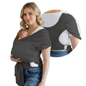 lot 963 image: Stylish Dark Gray & Gold Baby Carrier Wrap Comfortable, Soft & Supportive, Adjustable Ring Sling for Mom & Dad, Ideal for Baby Registry, Newborn to Toddler, Baby Shower - Retail $37