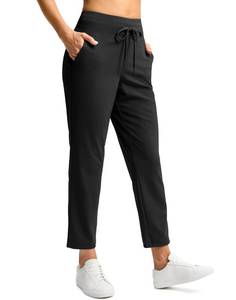 lot 966 image: G Gradual Pants for Women High Waisted Golf Pants 2 Deep Pockets 78 Ankle Sweatpants for Athletic Travel Casual Lounge Work, Black, Medium - Retail $35