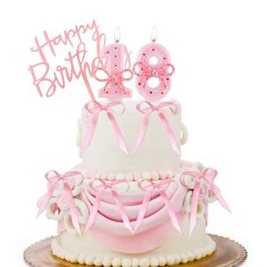 lot 968 image: Number 18 Pink Bowknot Birthday Candle for Cake with 6 Pack Ribbons - 2.75 Large Cake Topper Decoration for 18th Birthday Party,Wedding Anniversary & Girls Party Supplies (Elegant Bow Accents) - Retail $1,555