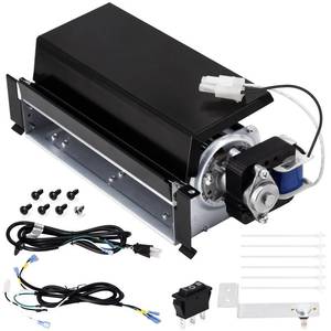 lot 977 image: Hiorucet FIB100 Blower for Procom and Duluth Forge Gas Fireplaces, FDF300R, FDI32R, FBD32RT, FBD28T, PC36VFC, PC32VFC Ventless Fireplace. Fan Kit FIB 100 Dual Fuel Fireplace Blower Large Black Silver. - Retail $82