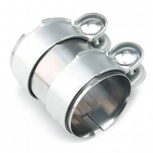 lot 978 image: Simnliras 2.75 Inch Exhaust Butt Joint Band Clamp Stainless Steel 2.75 Universal Band Seal Clamp Sleeve Coupler for Pipe Connection - Retail $21