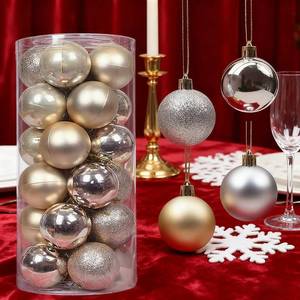 lot 985 image: 24Pcs Christmas Ornaments - Shatterproof Hanging Balls for Holiday Decoration, Ideal for Christmas Tree, Weddings, Parties, 1.57-4CM(Champagne) - Retail $6,885