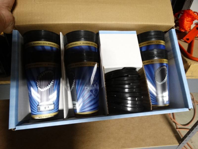 lot 14120 image: Case of 6 Kansas City Royals travel cups w lids