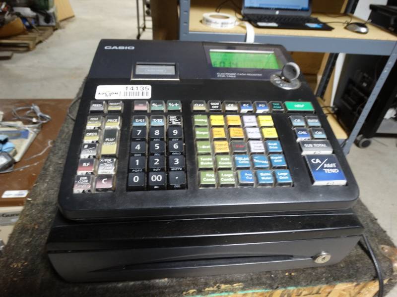 lot 14135 image: Casio PCR-T48S cash register system w key