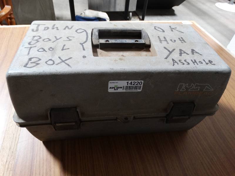 lot 14220 image: Tackle box with some tackle.