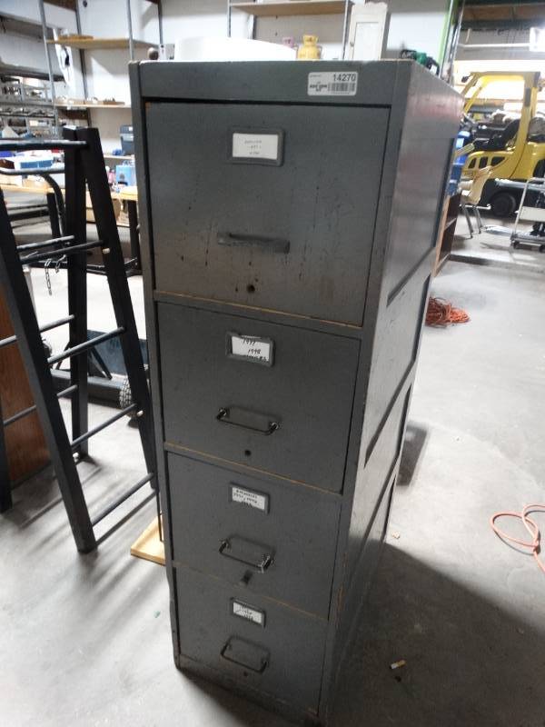 lot 14270 image: 4 drawer wood file cabinet