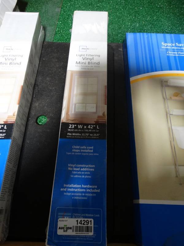 lot 14291 image: 2 vinyl mini blinds- 23 x 42- New in boxes