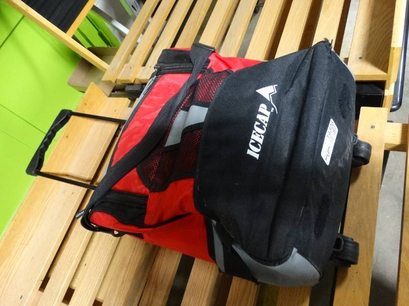 lot 14326 image: Portable bag on wheels w various bags