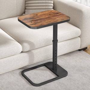 Kitstorack TV Tray Table, Adjustable Height & Flip-Top & Rounded Metal Corners, Snack Table for Couch, Sofa, Bed, Chair, Living Room, C Shaped End Side Table for Eating, Dinner or Laptop, Small Spaces - Retail: $40