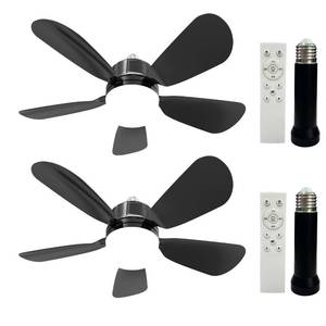 QiyuanLS 2Pack Socket Fan Light With Remote, Screwing Ceiling Fans with Dimmable Lights, 3 Colors 3000K-6500K,Ceiling Fan Light Kit Bulb for Bedroom Living Room Kitchen Garage Dinning Room