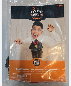 Kids Glow In The Dark Vampire Accessory Kit Halloween Costume Teeth One Size