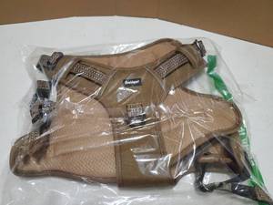 lot 54912 image: Heavy Duty Tactical Dog Harness for Large Dogs, No Pull Adjustable Pet Harness Reflective Service Training Easy Control Pet Vest Military K9 Working Dog Harnesses-X- Large, Brown - Retail $27
