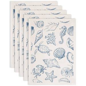 lot 54929 image: 5PCS Marine Life Underglaze Paper Transfer Scallops Seahorses Turtles Transfer Paper for Clay Ceramic Porcelain Under Glaze Transfers for Pottery Enamel Decals Papers Handcrafted Gifts - Retail $9