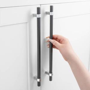 lot 54951 image: 1PCS 10Inch Hole Centers, Black and Chrome Cabinet Pulls Matte Black and Polished Chrome Cabinet Handles AP1310 Kitchen Hardware for Cabinets Drawers Dresser Cupboard Bedroom Bathroom Vanity - Retail $8