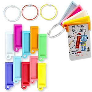 lot 54962 image: Card Holder for Yoto Cards with 3 Ring Loops, 10 Pcs Reusable Card Top Holders for Yoto Cards Display Storage, Card Holders on Keyring for Travel, Kid Gift, Accessories Card Display Organizer - Retail $10