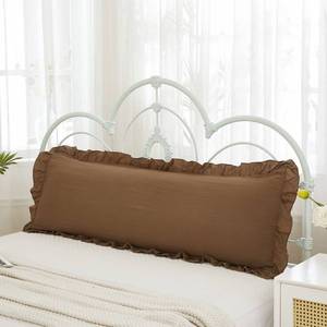 lot 54990 image: Brown Body Pillow Cover 20x54inches Long Pillowcase Ruffled Pillowcases Shabby Chic Ruffled Fringe Decor Body Ruffled Pillow Sham Cute Pillowcase (1 Body, Brown) - Retail $22