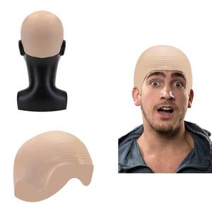 lot 55003 image: Thick Bald Skin Head Hairless Fake Skull Wig Cap Fancy Dress Costume Cosplay Hat For Men Ladies Halloween Party - Retail $6