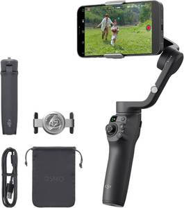 DJI Osmo Mobile 6 Gimbal Stabilizer for Smartphones, 3-Axis Phone Gimbal, Built-In Extension Rod, Object Tracking, Portable and Foldable, Vlogging Stabilizer, YouTube TikTok, Slate Gray (Missing USB Cord) - Retail: $109