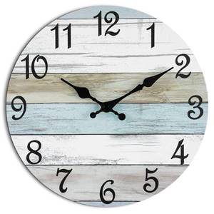 lot 55023 image: Wall Clock Silent Non Ticking Wall Clocks Battery Operated, Rustic Coastal Country Clock Decorative for Bathroom Kitchen(10 Inch) - Retail $20