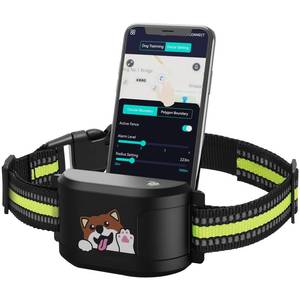 lot 55046 image: GPS Dog Electronic Fence, Wireless Training Collar- No Subscription Required, Customizable Boundaries via App 3280 FT, IPX7 Waterproof Rechargeable Collar, Smart Training Fence, Automatic SleepWake - Retail $137