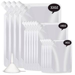 lot 55047 image: Plastic Flasks - Reusable, Leak-Proof for Travel, Outdoor Sport, Running enthusiasts, Concerts, Events(8OZ-16OZ-32OZ,16PCS) - Retail $9