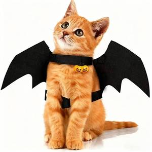 lot 55049 image: Halloween Dog Bat Wings Costume, Pet Halloween Cosplay Party Dress Up Costume for Small Dogs Cats(Only for Small Pet) - Retail $7