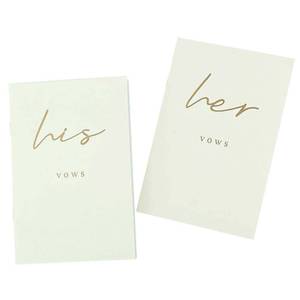 lot 55053 image: Ivory Wedding Vow Books His and Hers - 4 x 6 inches Wedding Officiant Books for Newly Couples - Retail $9