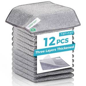 lot 55081 image: 11Pcs New Upgrade 2-Layer Non Scratch Wire Dishcloth, Wire Dishwashing Rag, Reusable Quick-Dry Odor-Free Scrub Cloths for Dishes, Kitchen Cleaning Dish Rags for Cookware, Sinks, Dishes, Stove - Retail $7