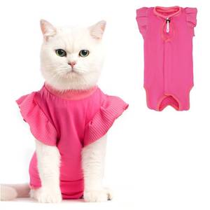 lot 55084 image: Cat Recovery Suit - Post-Surgery Onesie for Cats, Alternative to Cone of Shame, Protective Spay Suit for Female Kitten, Ideal for Healing and Skin Conditions -Magenta(S) - Retail $10