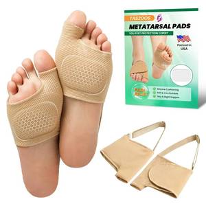 lot 55088 image: Metatarsal Pads for Women & Men - 1 Pair (Medium, Beige) - Adjustable & Non-Slip Ball of Foot Cushions with Gel, Foot Pads for Pain Relief, Metatarsalgia, Mortons Neuroma, for Walking, Standing