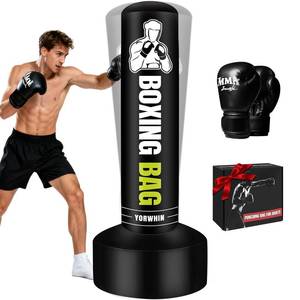 lot 55102 image: Heavy Freestanding Punching Bag for Adults, 70 Standing Punching Bag Heavy Bag with Boxing Gloves, Women Men Boxing Training Equipment Kickboxing Bags for Beginners Training MMA Fitness Home Gym - Retail $55