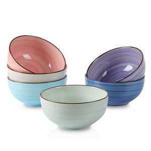 lot 55106 image: Ceramic 24 Oz Cereal Bowls Set, Deep Soup Bowls, 5.9 Inch Porcelain Kitchen Bowls for Pasta Salad Dessert Oatmeal Ramen, Microwave Dishwasher Safe, Set of 6, Gradient Color - Retail $37