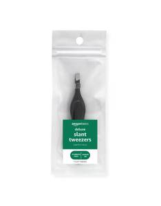 lot 4818 image: Amazon Basics Slant Tweezers, Deluxe Soft Cushion Touch, Black
