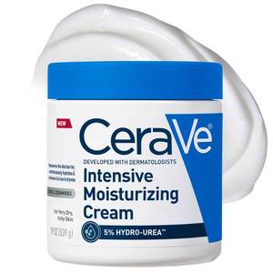 lot 4854 image: CeraVe Intensive Moisturizing Cream, Body Moisturizer With Shea Butter, 72H Hydration  Skin Barrier Repair, Fragrance-Free Body Lotion For Extremely Dry Skin, 19oz - Retail $21