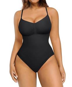 lot 4869 image: FeelinGirl Seamless Body Shaper Tummy Control Shapewear Bodysuit for Women Waist Shaper Black XS-S - Retail $26