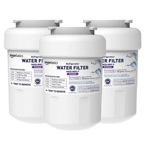 lot 4871 image: Amazon Basics Replacement GE MWF Refrigerator Water Filter for Filtration, NSF Certified, Compatible with GE and Kenmore, Easy to Install, Pack of 3, Premium Filtration - Retail $52