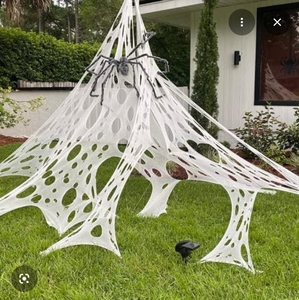 lot 4872 image: Giant Spider Web Halloween Decoration 1200 sq ft - Retail $15