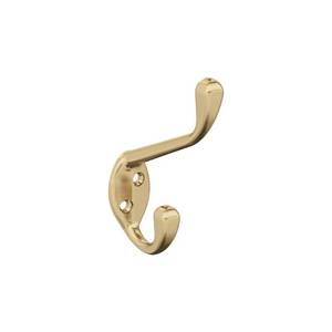 lot 4885 image: Amerock H55451CZ  Noble Double Prong Decorative Wall Hook  Champagne Bronze Hook for Coats, Hats, Backpacks, Bags  Hooks for Bathroom, Bedroom, Closet, Entryway, Laundry Room, Office - Retail $5