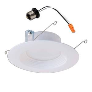 lot 4902 image: Halo LT 5 in  6 in Integrated LED Recessed Retrofit Downlight Trim 750 Lumens 3000K Soft White 90 CRI Wet Location Listed Energy Star Certified - Retail $14