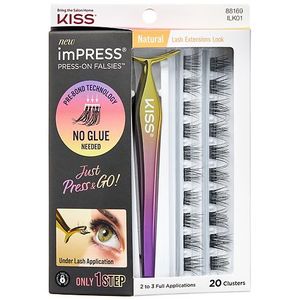 lot 4913 image: KISS Products imPRESS Self Adhesive Eyelashes - Natural - 20ct - Retail $17