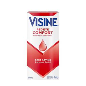 lot 4917 image: Visine Red Eye Comfort Redness Relief Eye Drops to Help Relieve Red Eyes Due to Minor Eye Irritations Fast, Tetrahydrozoline HCl, 0.5 fl. oz - Retail $6