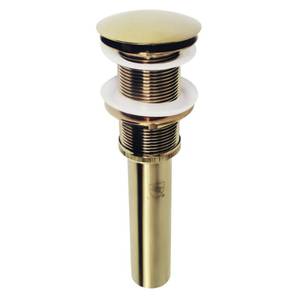 lot 4929 image: Kingston Brass EV8312 Coronet Push Pop-Up Bathroom Sink Drain without Overflow, Polished Brass - Retail $58