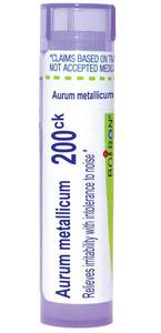 lot 4933 image: Boiron Aurum Metallicum 200Ck for Irritability with Intolerance to Noise - 80 Pellets - Retail $9